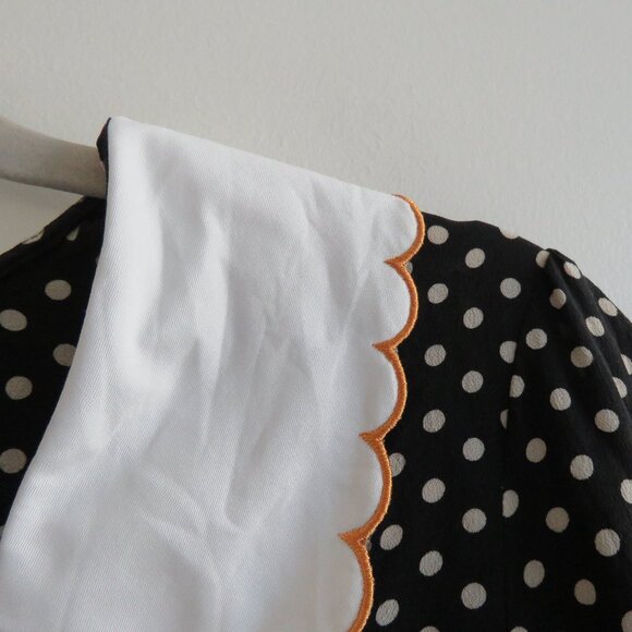 RIXO Lila 100% Silk Polka Dot Floral Embroidered Bib Collar Blouse Cottage Sz S - Picture 5 of 16